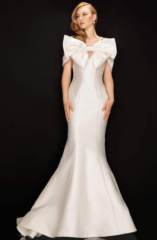 TERANI COUTURE 2012E2279 BOW ACCENTED MERMAID DRESS - FOSTANI