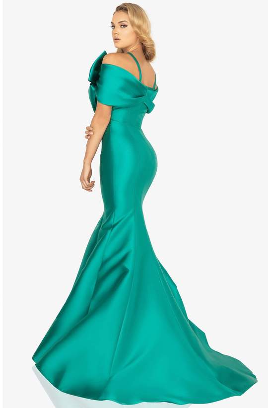 TERANI COUTURE 2012E2279 BOW ACCENTED MERMAID DRESS - FOSTANI