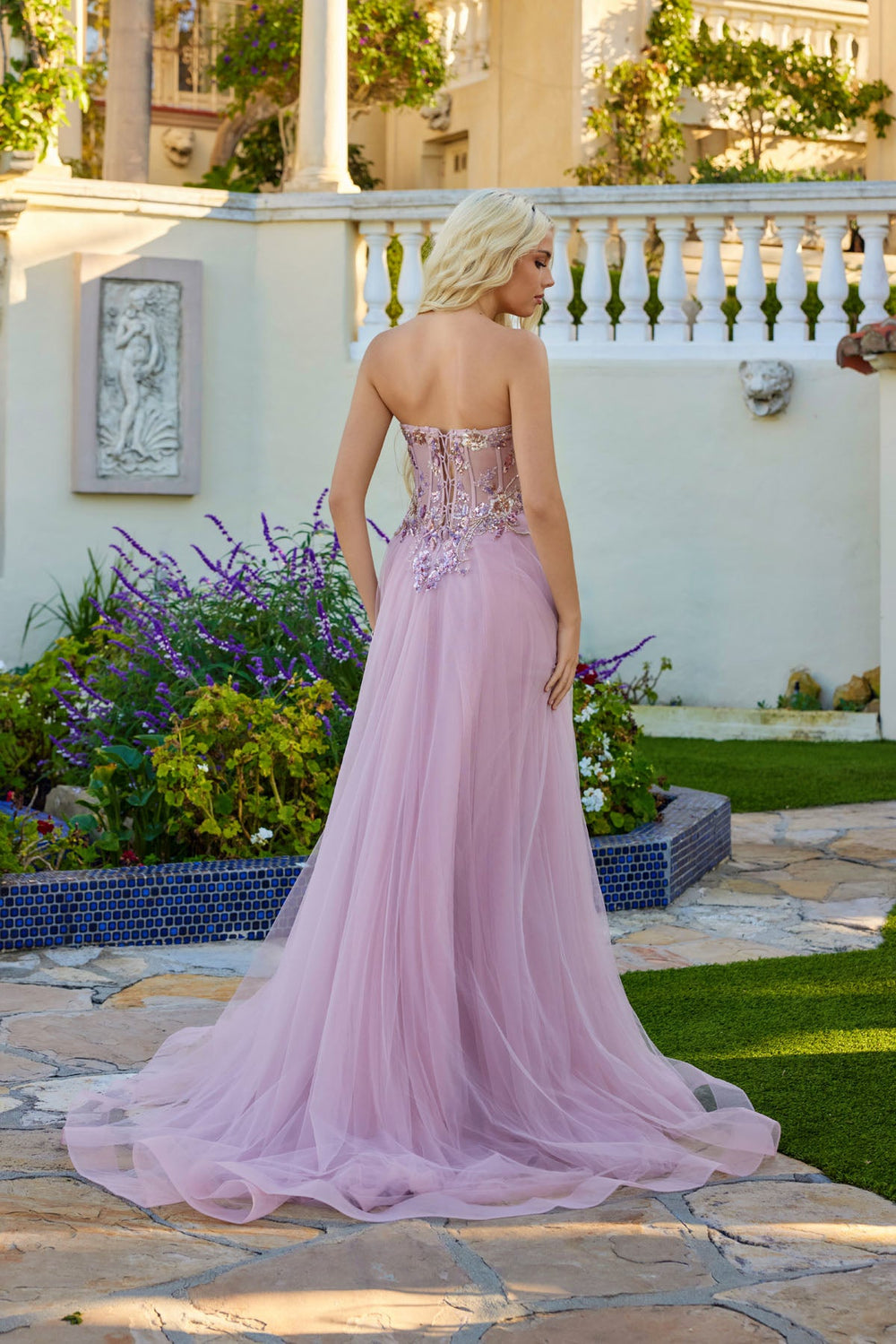 Beaded Sweetheart A-line Slit Gown by Juliet JT2640G - FOSTANI.com