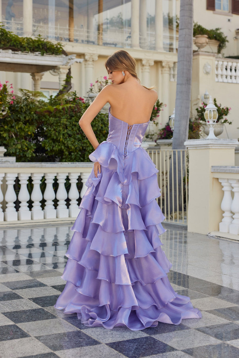 Strapless A-line Ruffled Slit Gown by Juliet JT2664S - FOSTANI.com