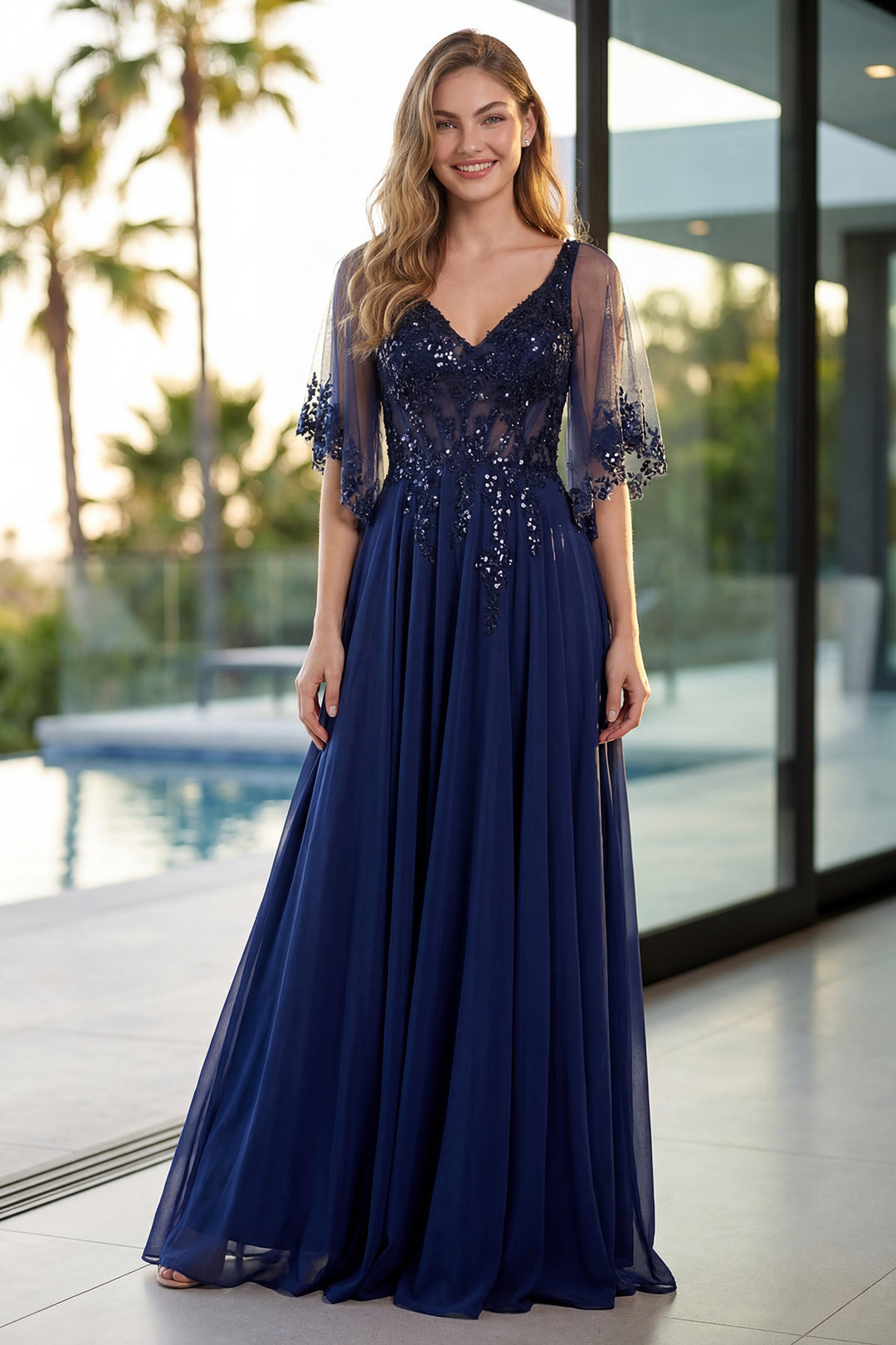 Juliet JTM22U A-line gown front view option 2