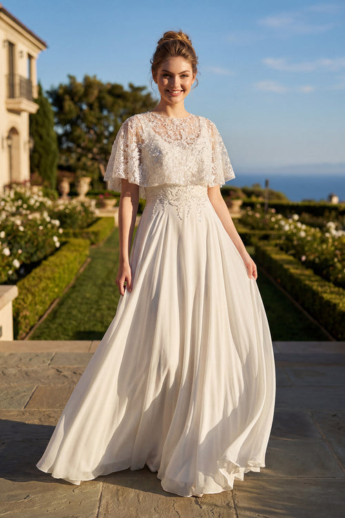 Juliet JTM21LW Two-Piece Beaded Flutter Sleeve Top Mother of the Bride Dress