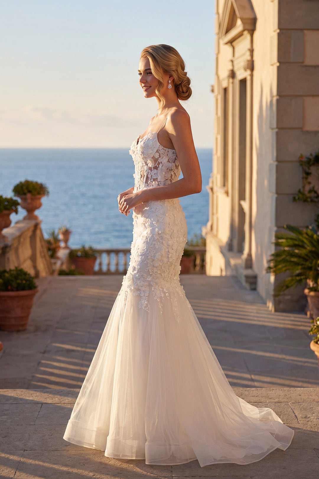 Juliet JT2469KW mermaid bridal gown side view