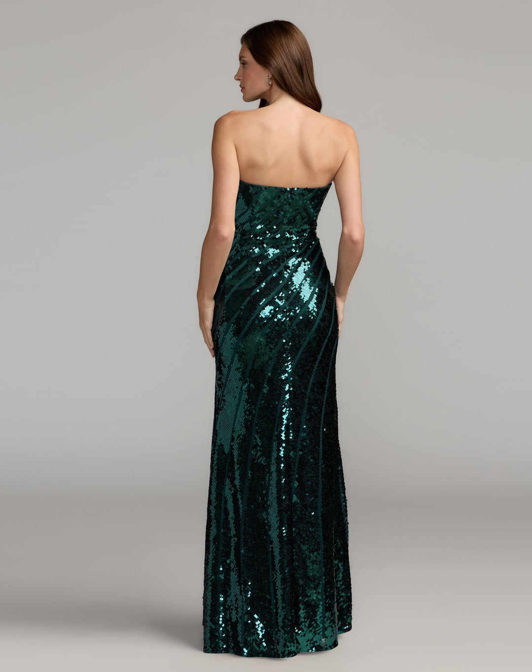 Mac Duggal 10130 Strapless Diagonal Sequin Column Gown