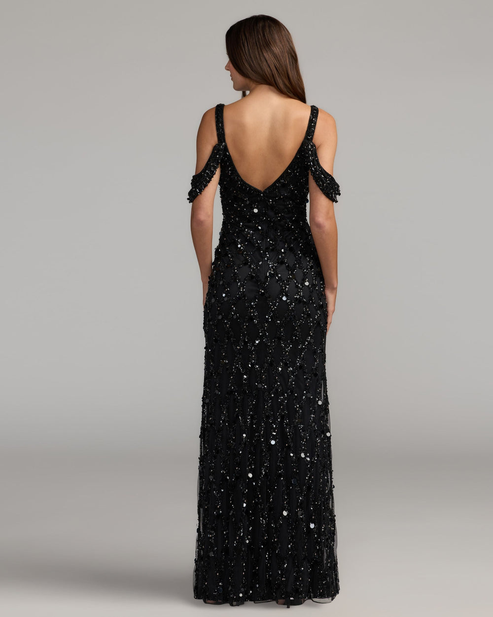 Mac Duggal 10139 Sequin Embellished V-Neck Gown