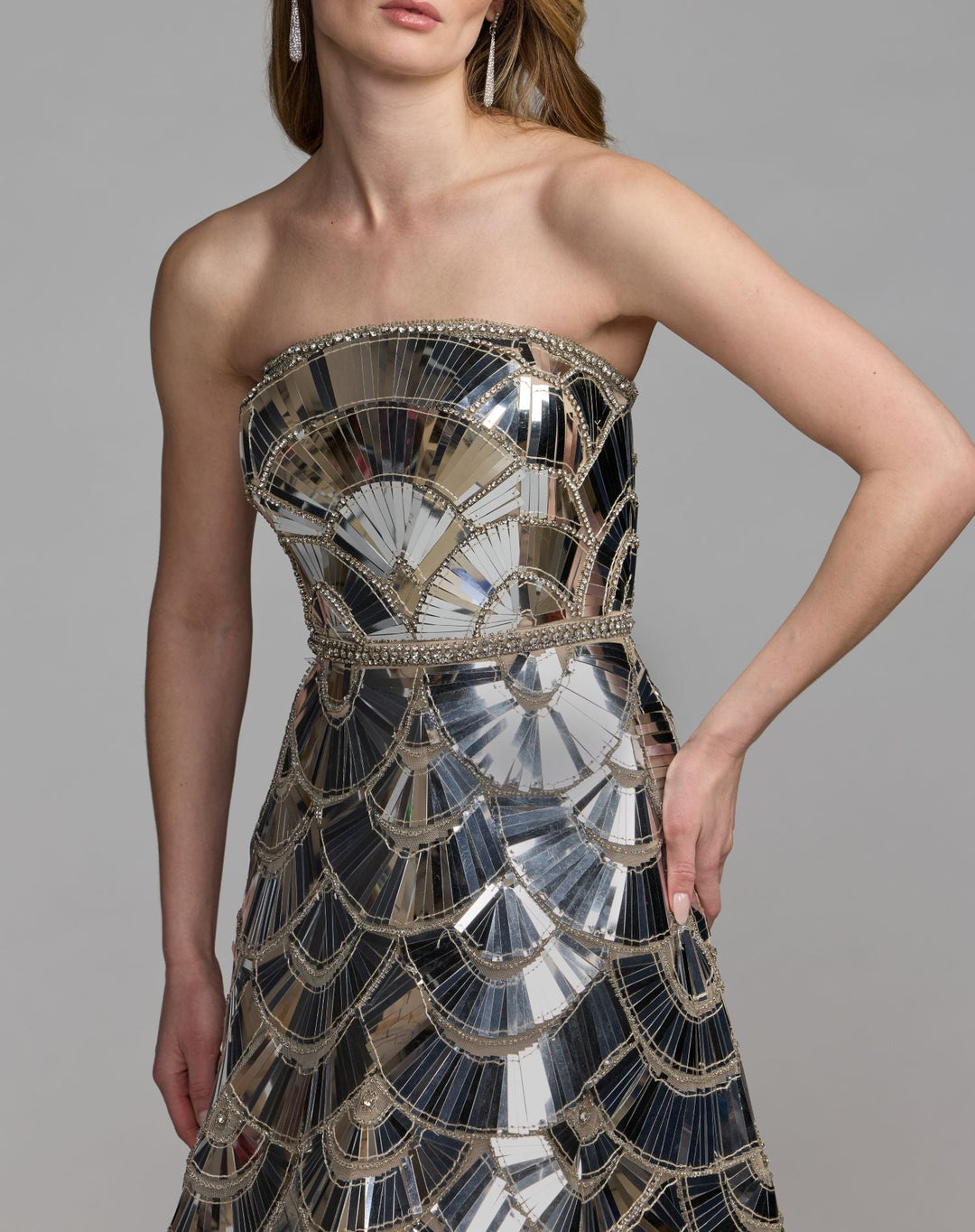 Mac Duggal 10168 Hand Embellished Strapless Ball Gown