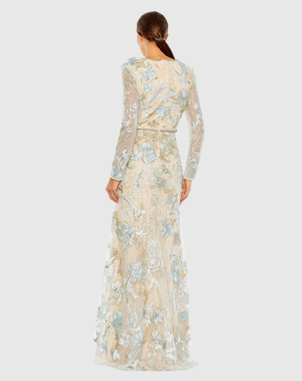 Mac Duggal 11174 Floral Embroidered Lace Trumpet Gown