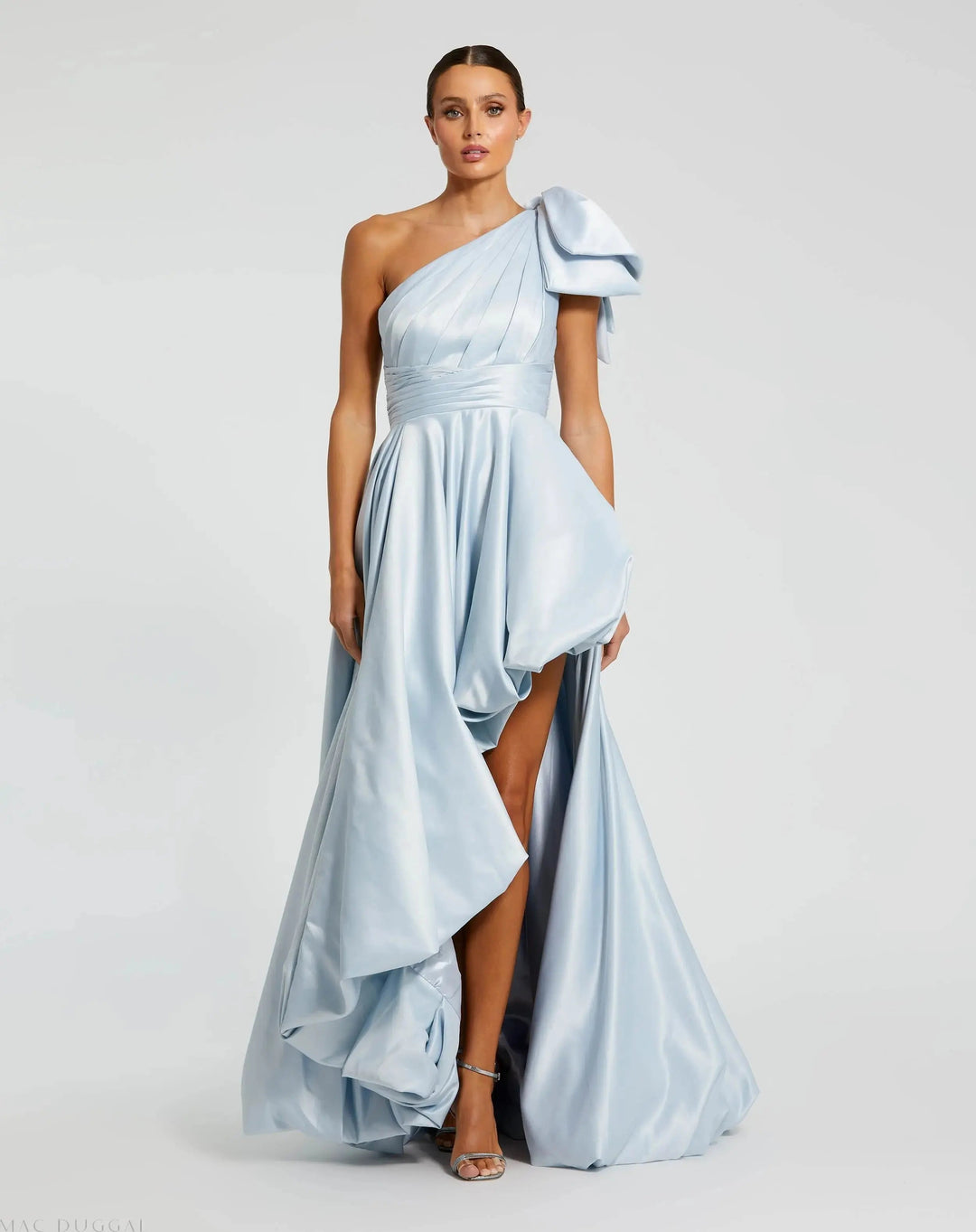 Mac Duggal Women's Prom Satin One-Shoulder Gown - Ice Blue