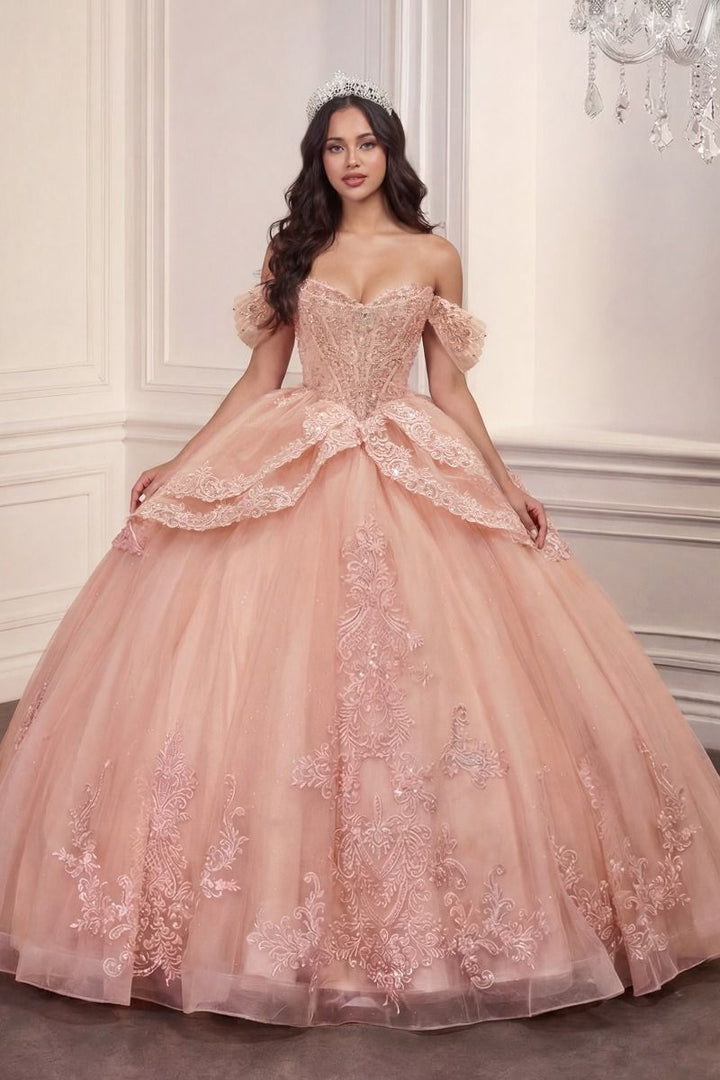 Ladivine 15729 Glitter Lace Quinceanera Dress