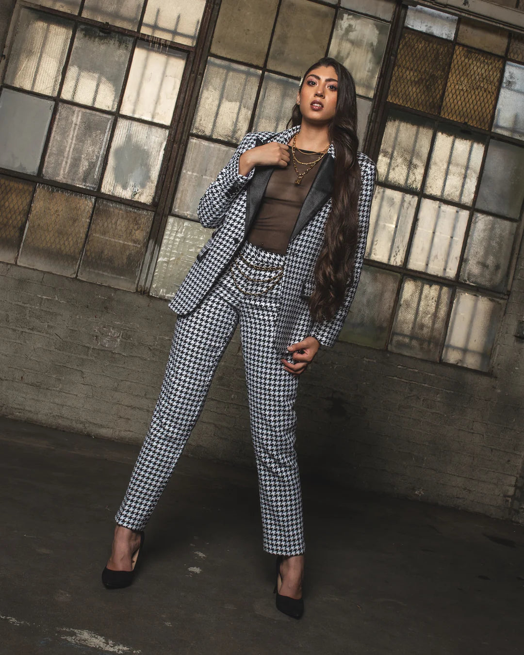 Peanut Butter Collection B- Vice Houndstooth Size 36 Jacket/ Pants 31 Only - FOSTANI.com