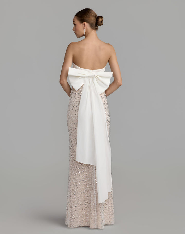 Mac Duggal 21170 Strapless Embellished Column Gown With Bow