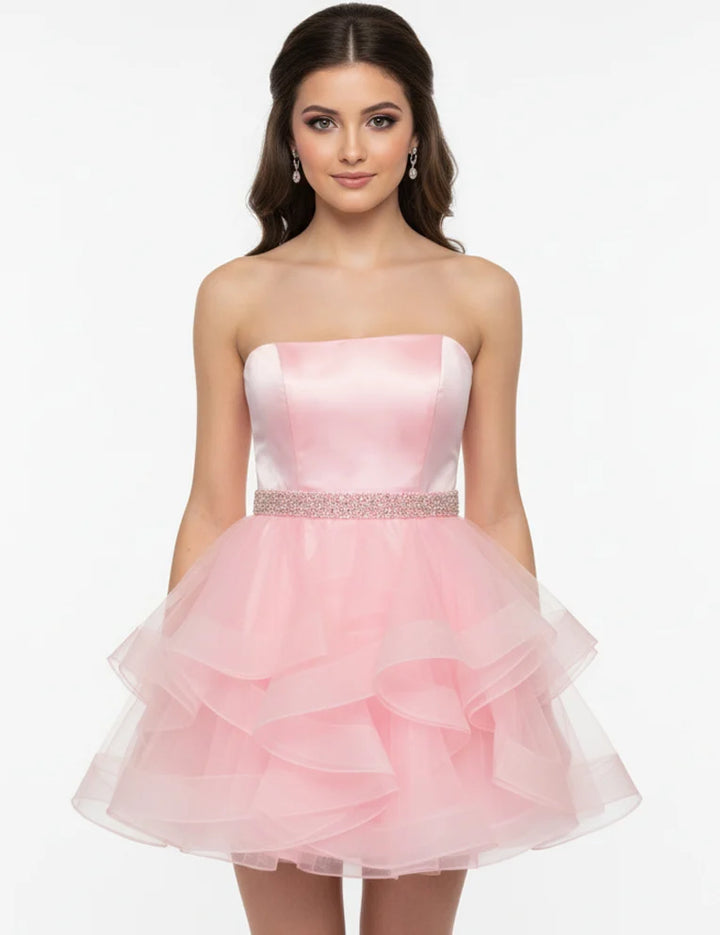 Jovani 22901 Navy Strapless Fit and Flare Dress - FOSTANI.com