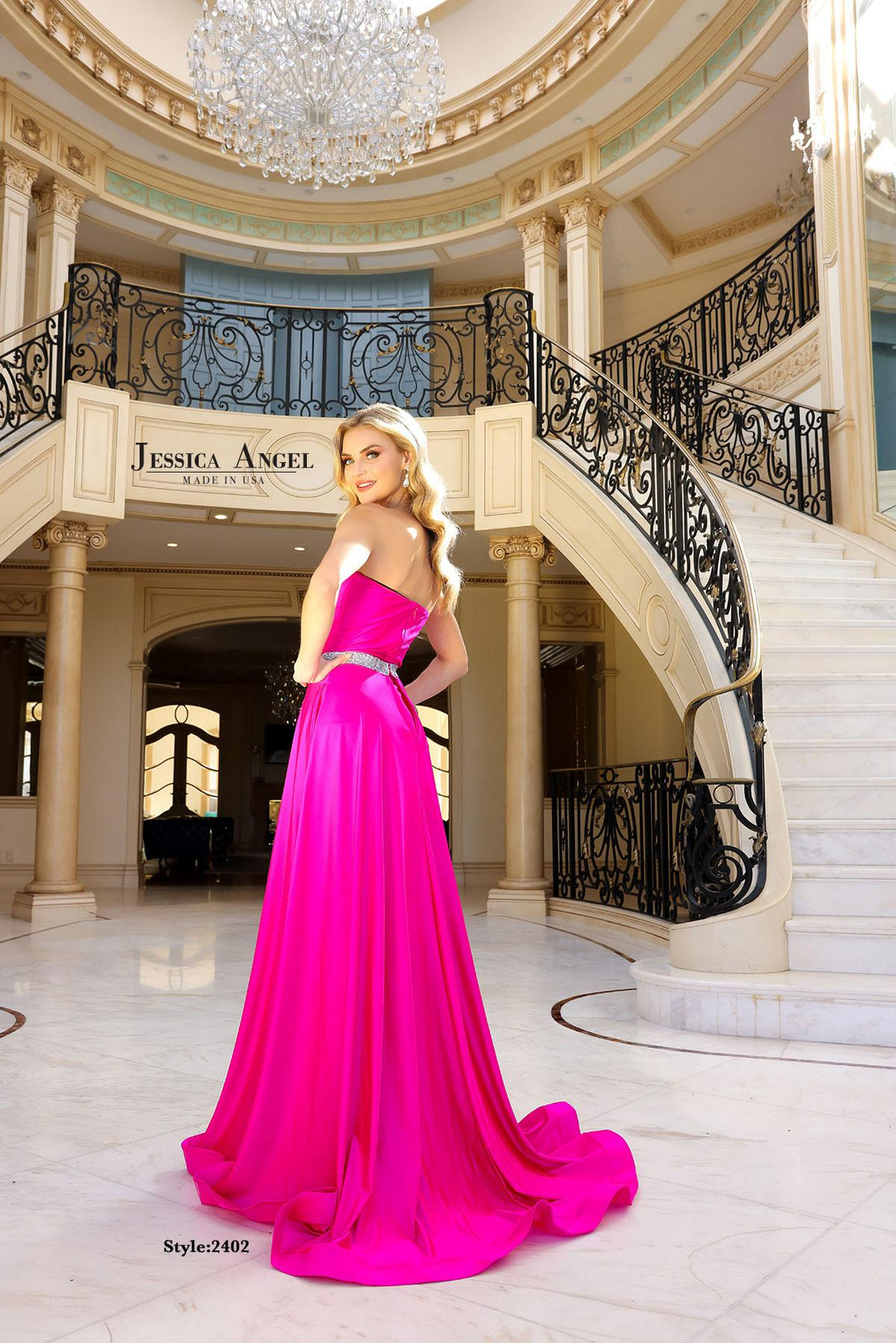 Jessica Angel 2402 strapless gown side view