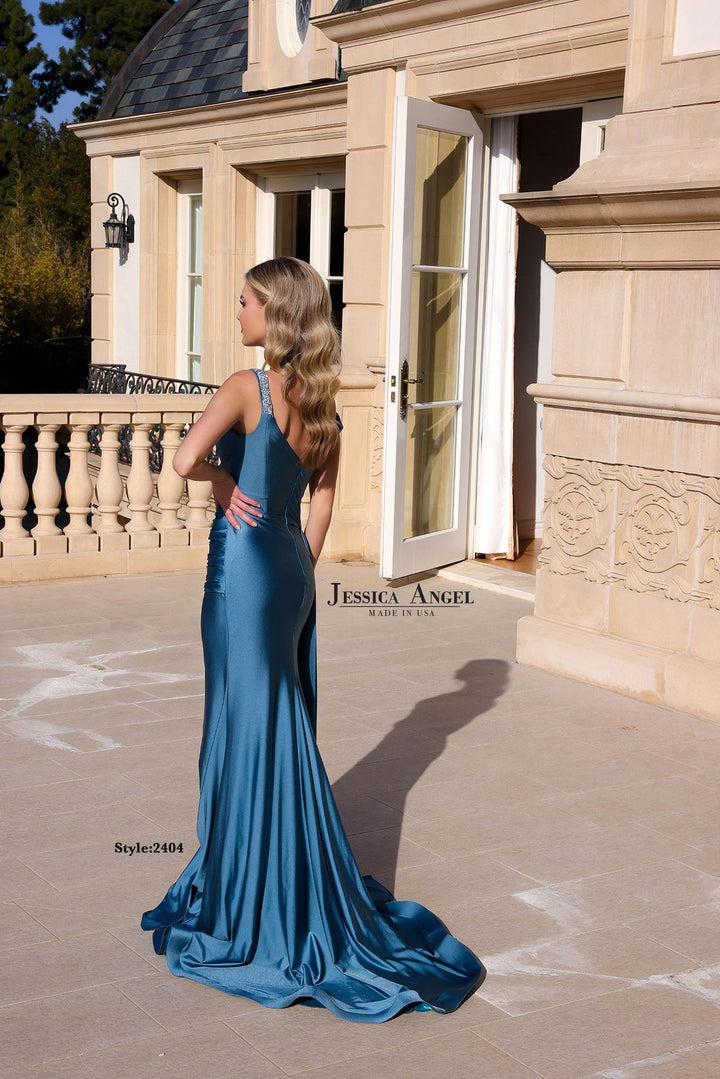 Jessica Angel 2404 jersey evening gown back view 2
