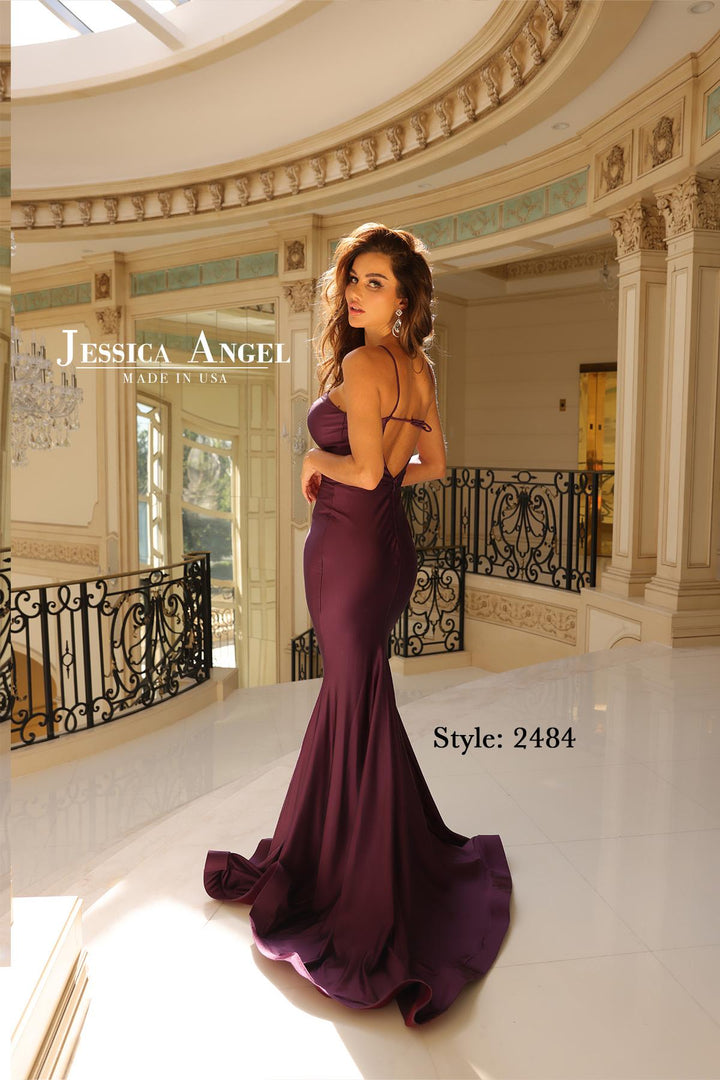 Jessica Angel 2484 strappy open back gown back view 3