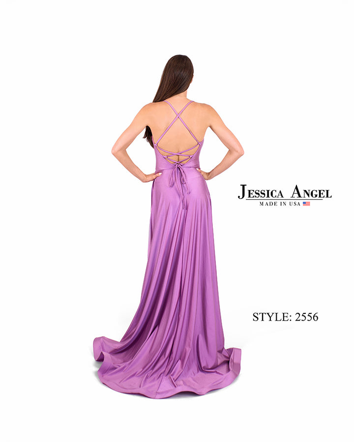 Jessica Angel 2556 lace-up back a-line gown back view 2