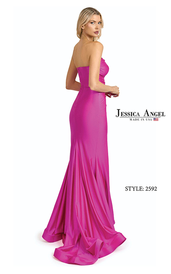 Jessica Angel 2592 strapless bow gown back view
