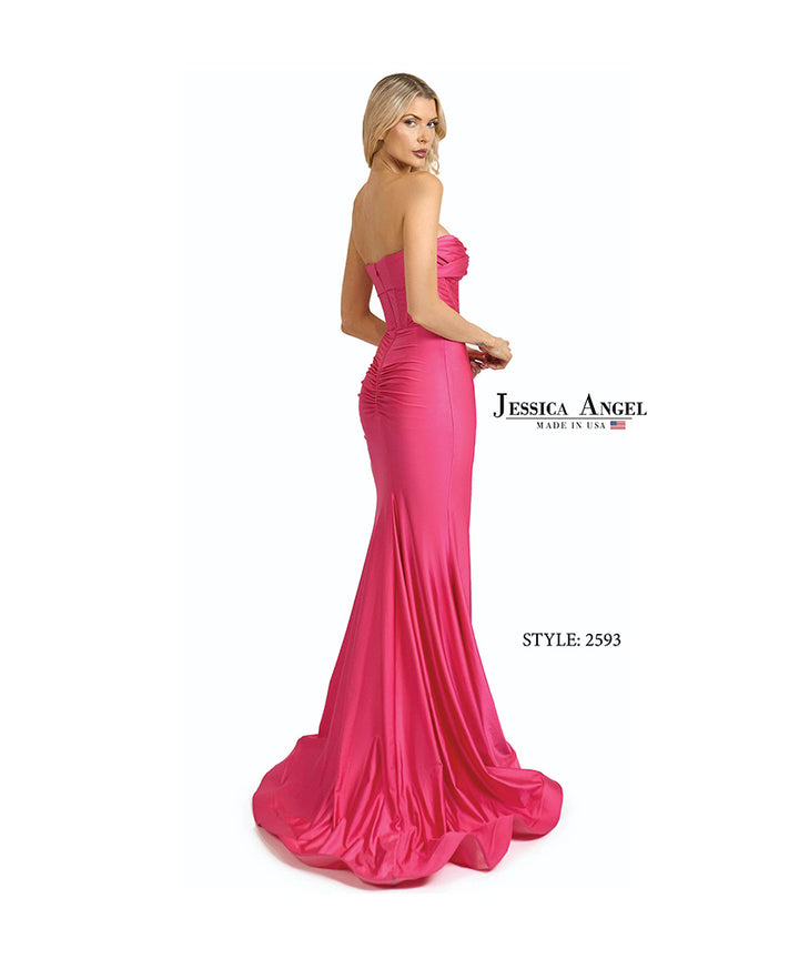 Jessica Angel 2593 strapless corset mermaid gown back view
