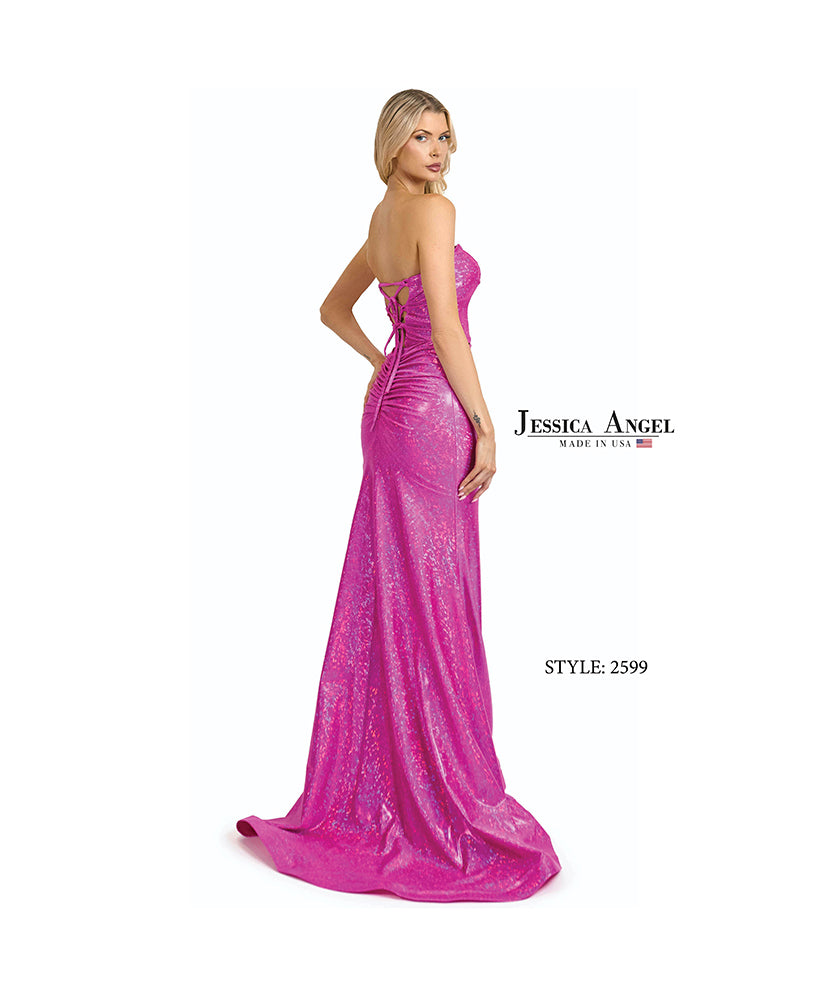 Jessica Angel 2599 lace-up back gown back view