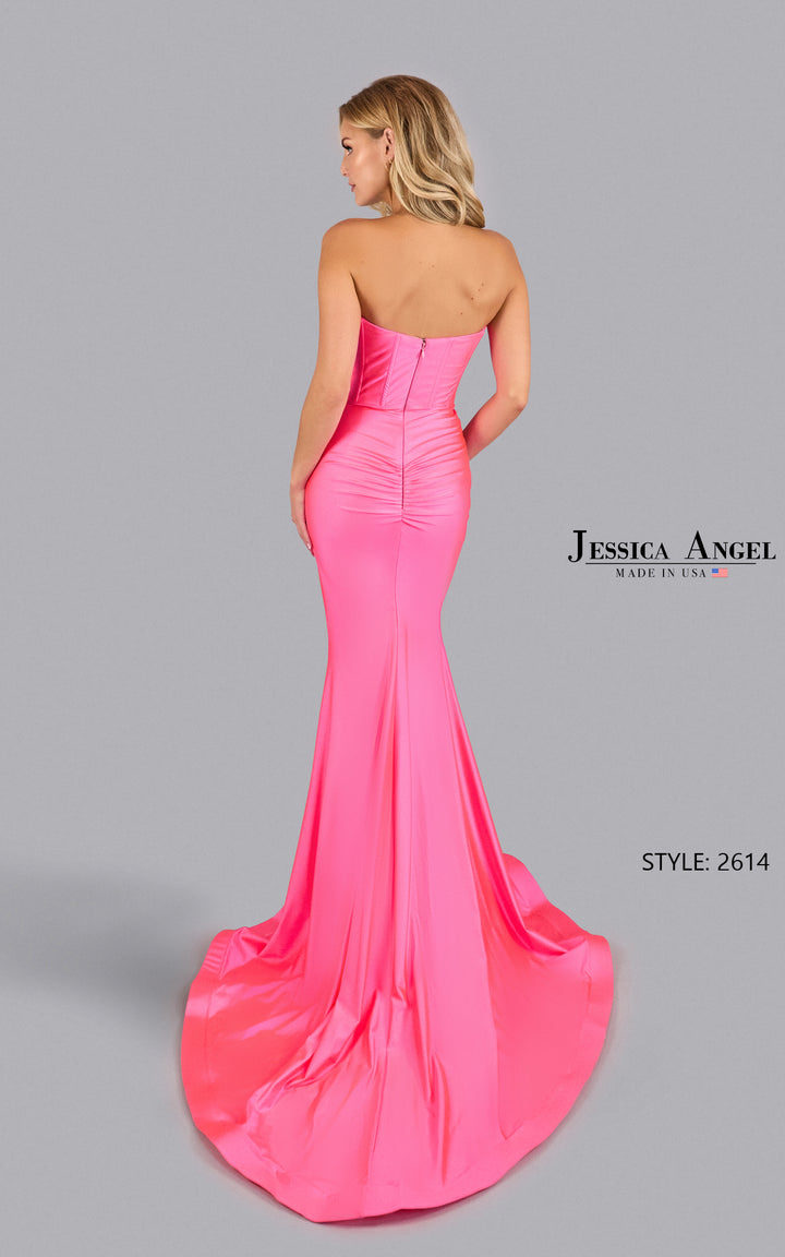 Jessica Angel 2614 ruched back gown back view