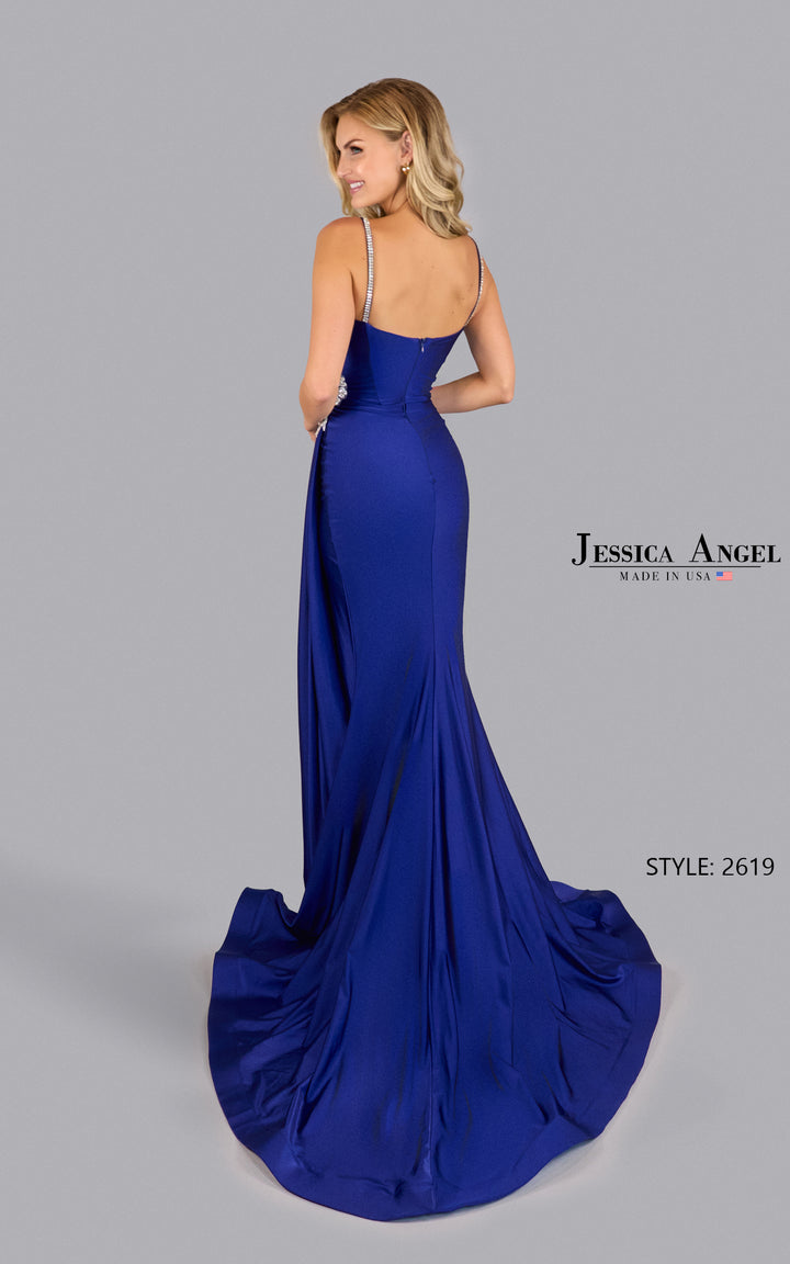 Jessica Angel 2619 low back mermaid gown back view 3