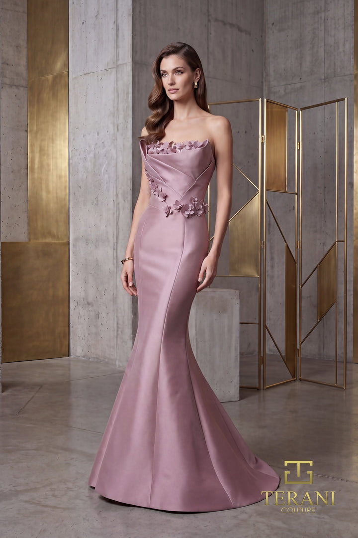 Terani 262E7072 Straight Neckline Sleeveless Fit-and-Flare Dress