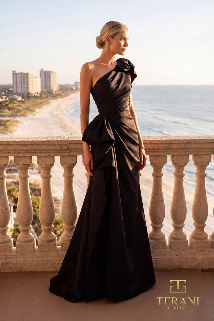 Terani 262E7132 One-Shoulder Sleeveless Sheath Dress