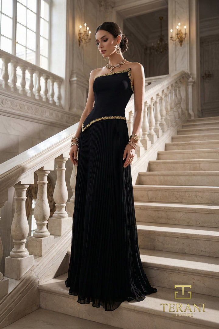 Terani 262E7352 Strapless Sleeveless Corset Dress