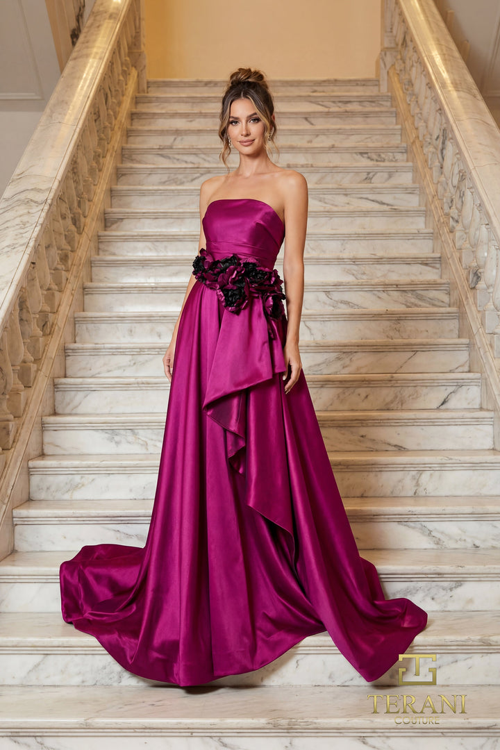Terani 262E7082 Strapless Sleeveless A-Line Dress