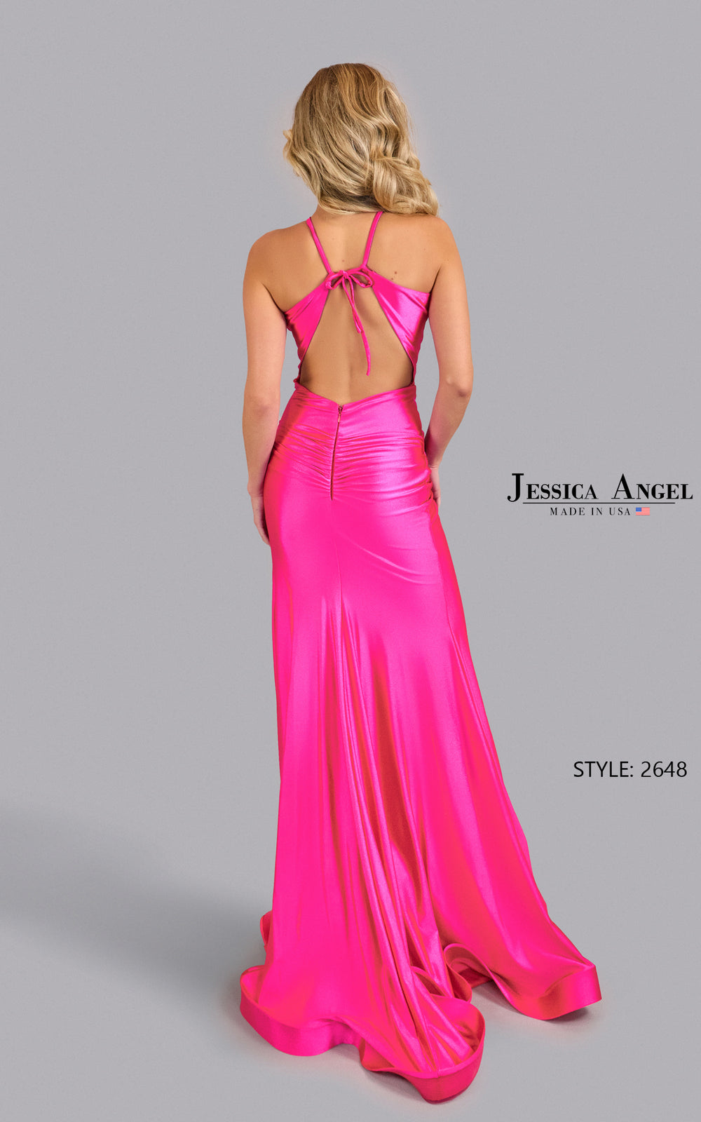 Jessica Angel 2648 tie strap open back gown back view
