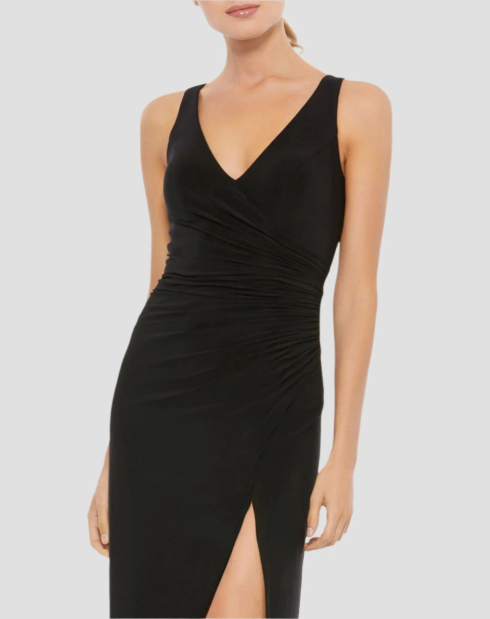 Mac Duggal 26513 Faux Wrap Sleeveless V Neck Gown