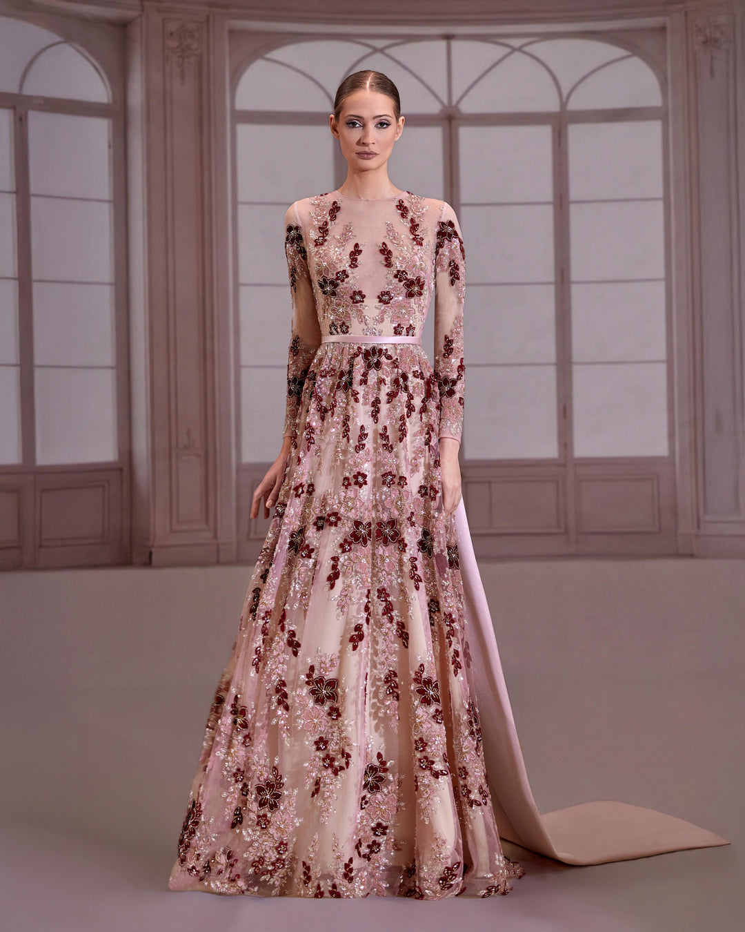 Reverie Couture FW269 Floral Beaded A-Line Dress | FOSTANI Reverie Couture FW269 Floral Beaded A-Line Dress | FOSTANI