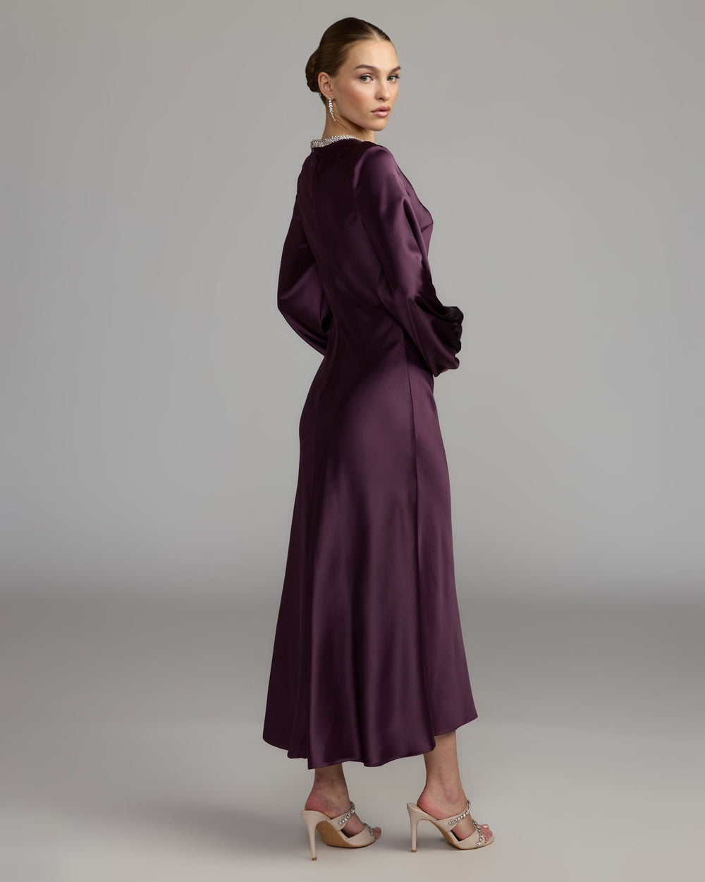 Mac Duggal 27350 High Neck Long Sleeve Crystal Detail Dress
