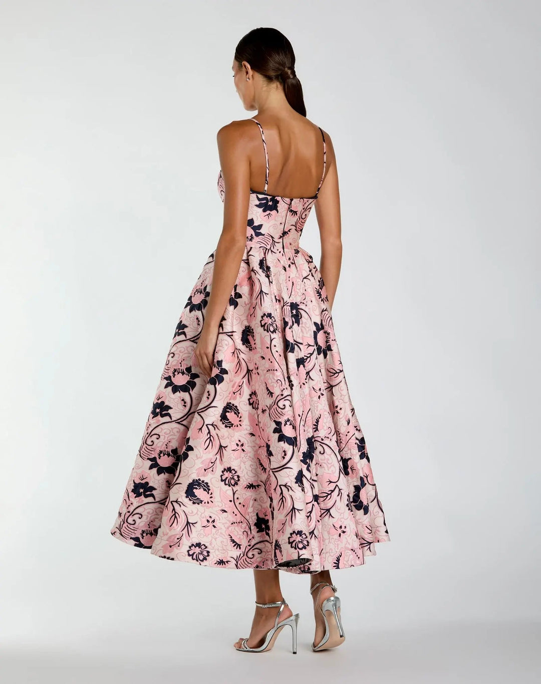 Mac Duggal 27473 Brocade Sweetheart Neck A-Line Midi Dress