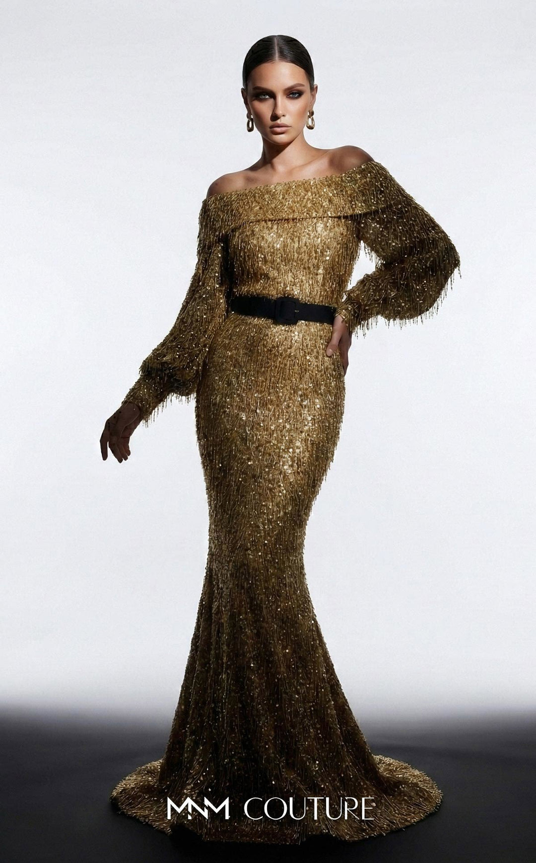 MNM 2752A Off-Shoulder Fitted Mermaid Couture Dress