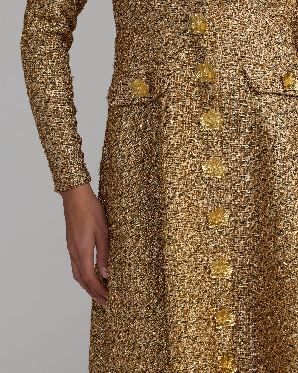 Mac Duggal 27888 Metallic Sequin Boucle Midi Dress