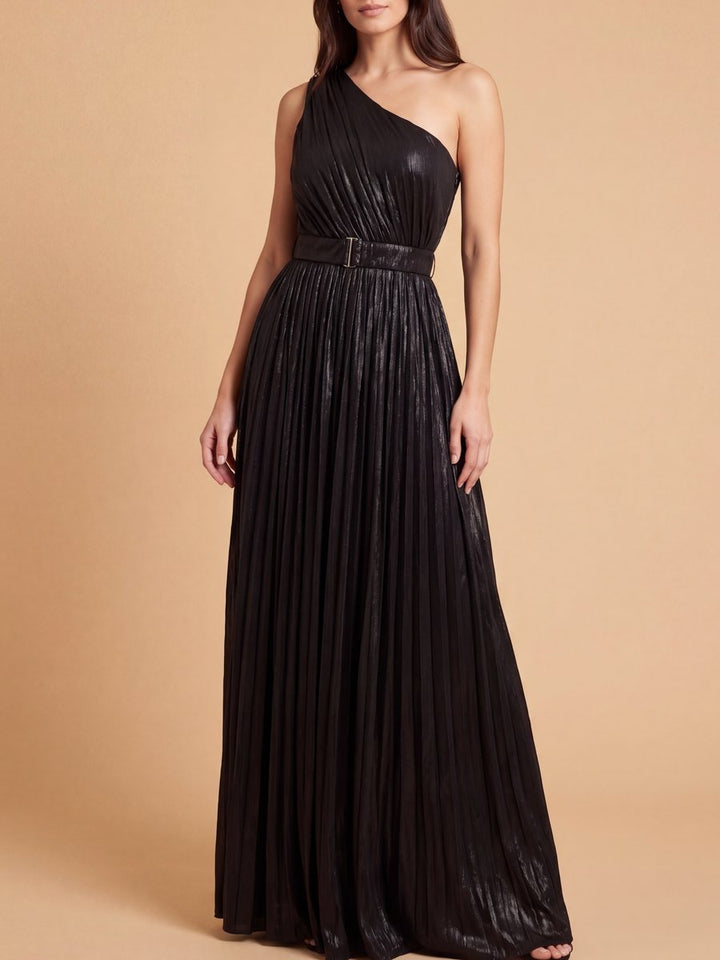 Lara 28844 One Shoulder Metallic Dress - FOSTANI.com