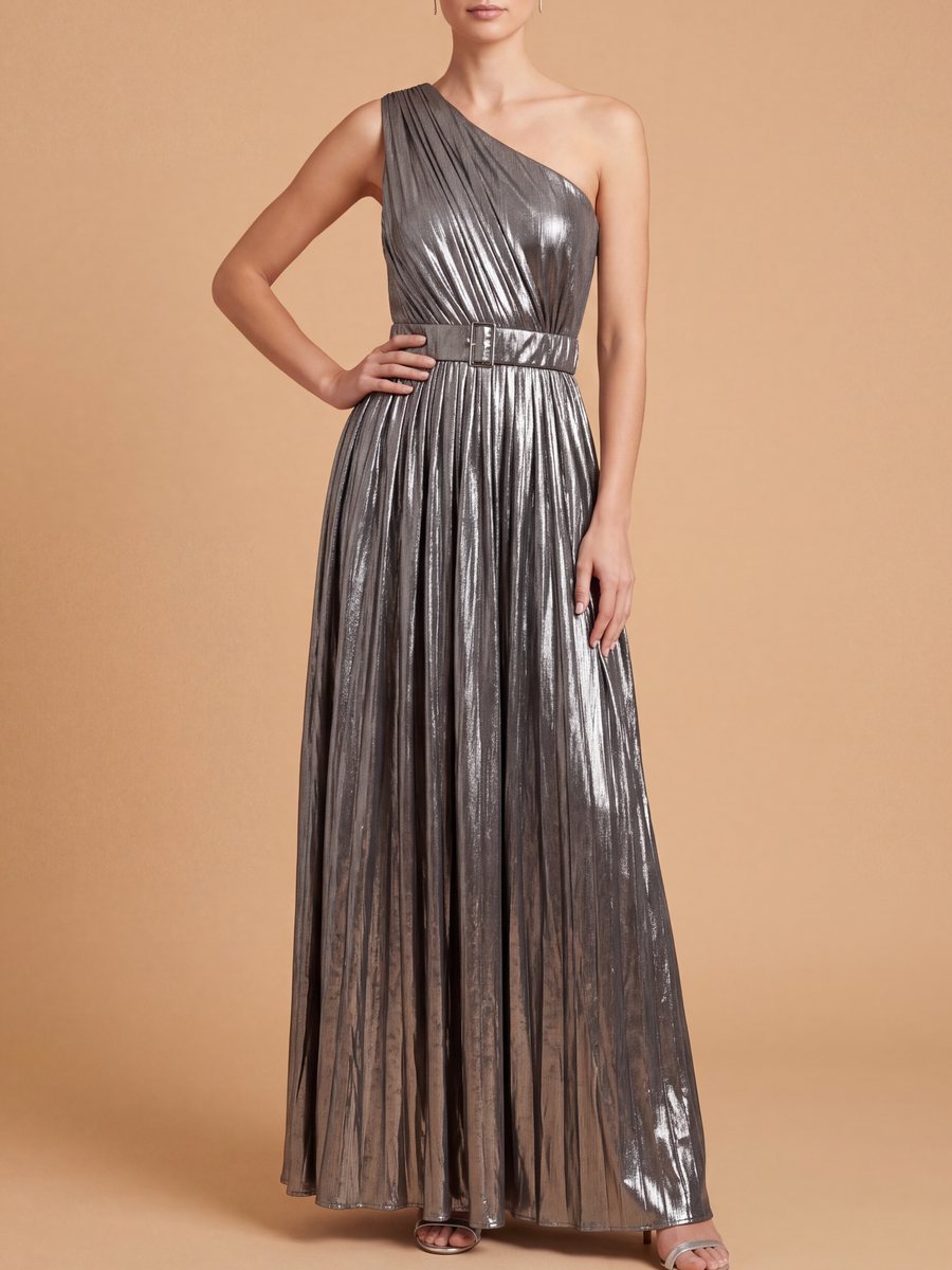 Lara 28844 One Shoulder Sleeveless A-Line couture Dress Gunmetal / 14 Lara 28844 One Shoulder Sleeveless A-Line couture Dress Gunmetal / 14