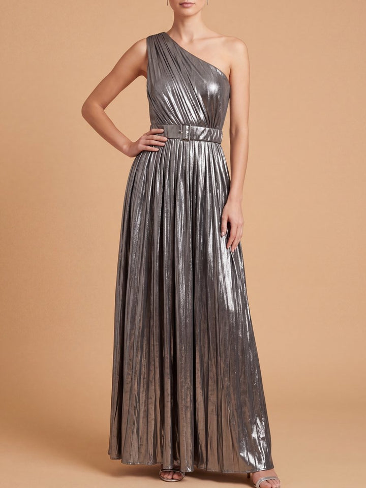 Lara 28844 One Shoulder Metallic Dress - FOSTANI.com