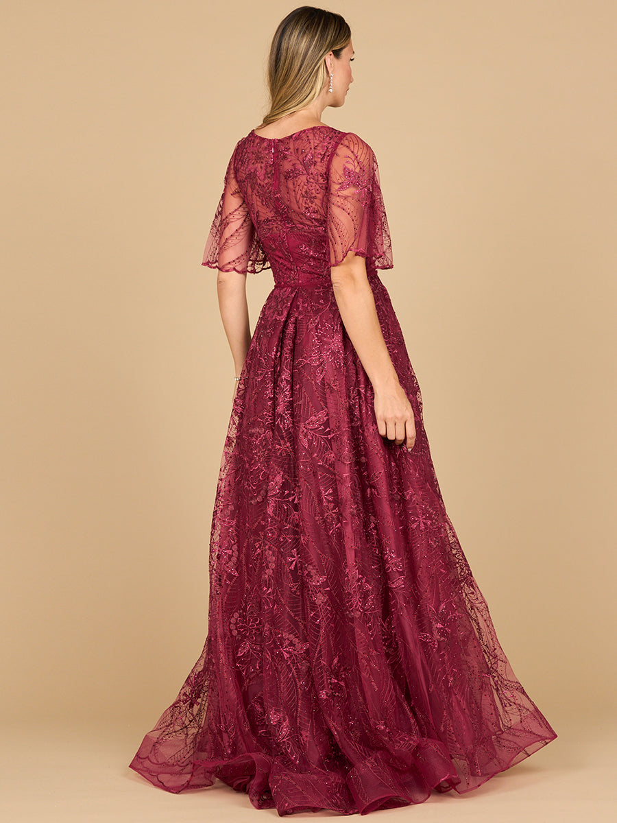 Lara 28880 V-Neck Half-Sleeve Overskirt Evening Dress | FOSTANI Lara 28880 V-Neck Half-Sleeve Overskirt Evening Dress | FOSTANI