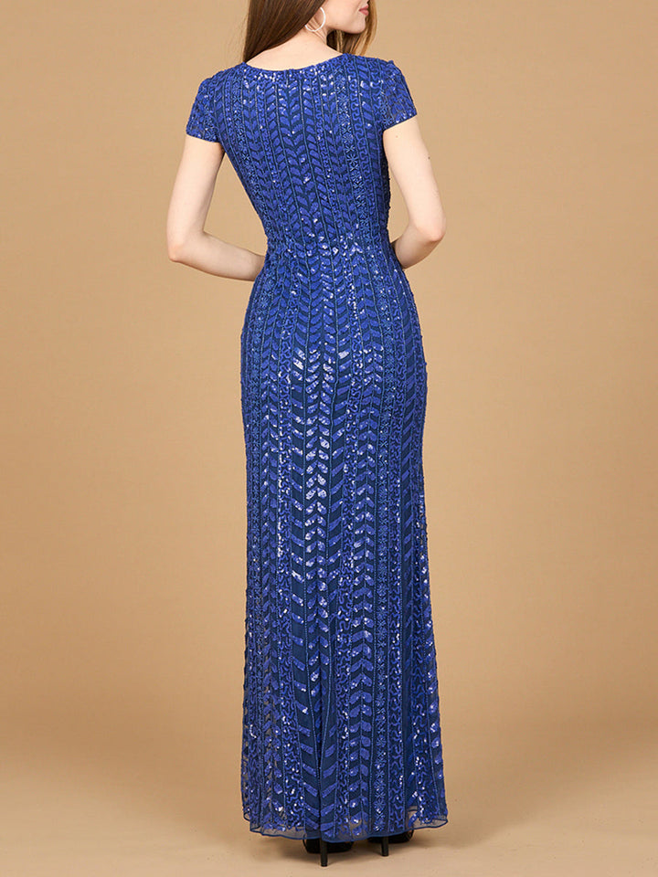 Lara 28900 Beaded Gown with Glamourous Cap Sleeves - FOSTANI.com