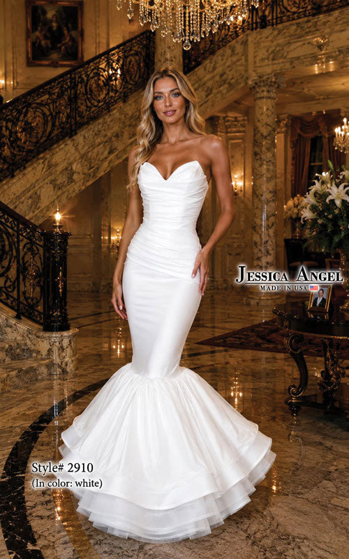 Jessica Angel 2910 Strapless Sweetheart Tiered Flounce Mermaid Gown