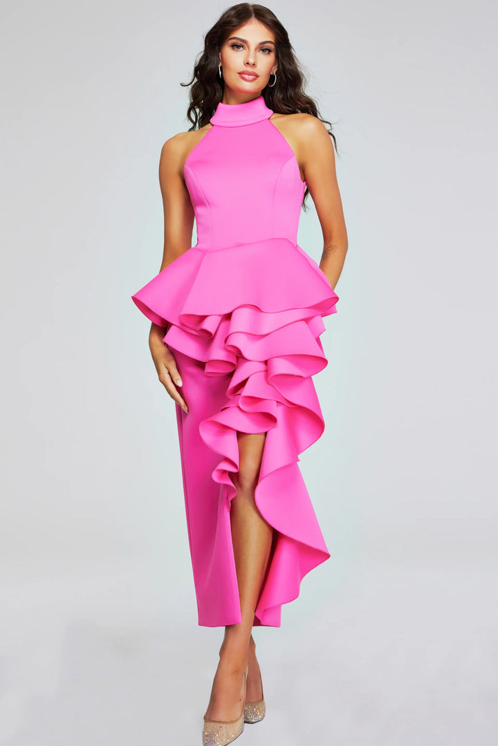 Jovani 37090 High Neck Ruffle Gown