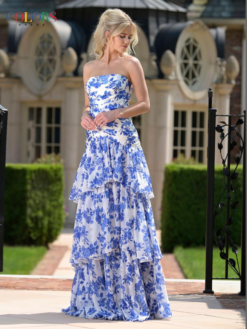 blue and grey combination dress Zapaka Women Grey Blue Prom Dress A-line V-neck Grey Blue Slit Tulle Formal Evening Dresses, Grey Blue / US6 main image 1
