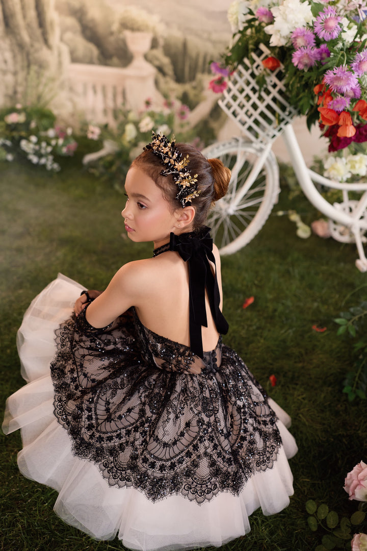 Pentelei 3940 Sequin Lace Off-Shoulder Dress Kids Dress