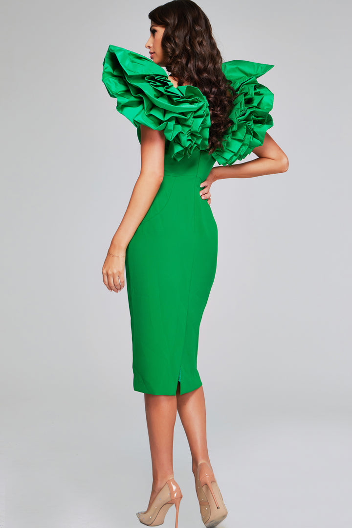 Jovani 40662 Ruffle Sleeve Cocktail Dress ROSE / 8