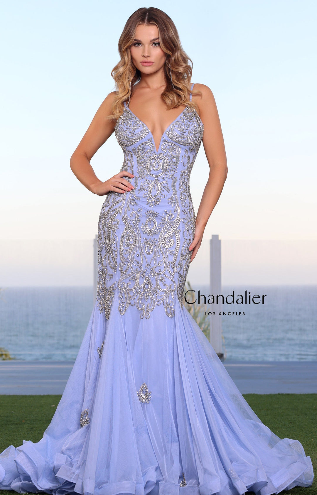 silver embellished prom dress Silver Sequin Net Overlay Gray Mermaid Prom Dress