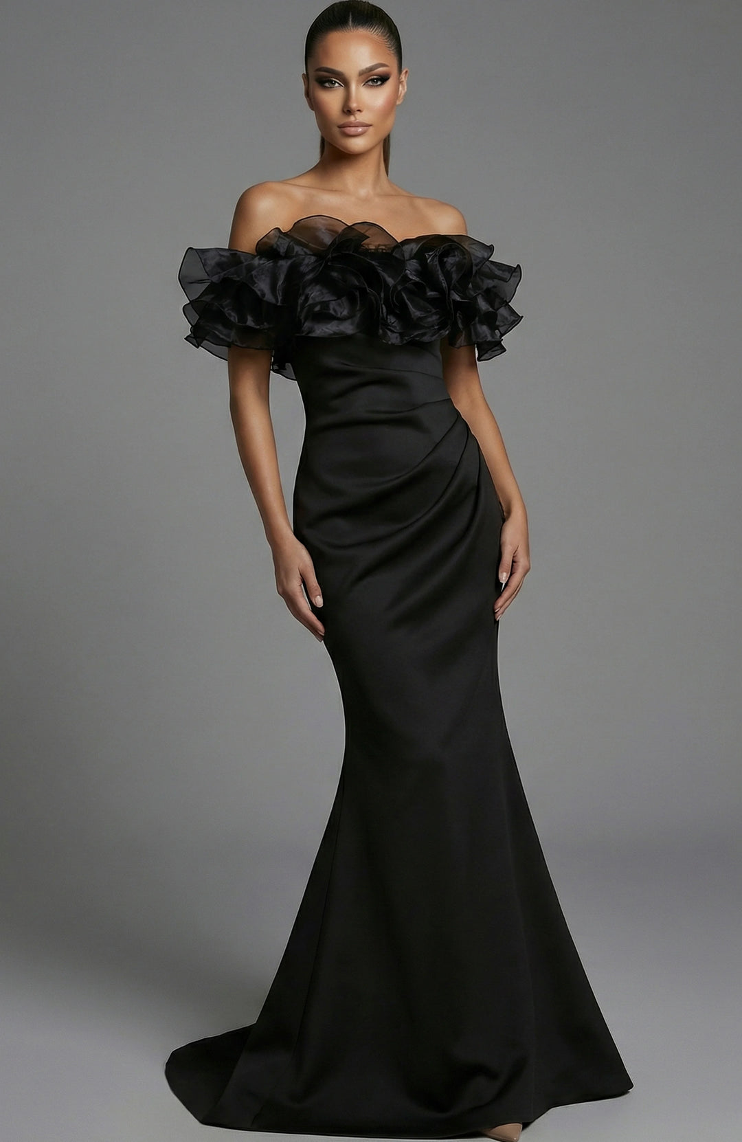 jovani off the shoulder mermaid dress Off Shoulder Floral Mermaid Gown 49635