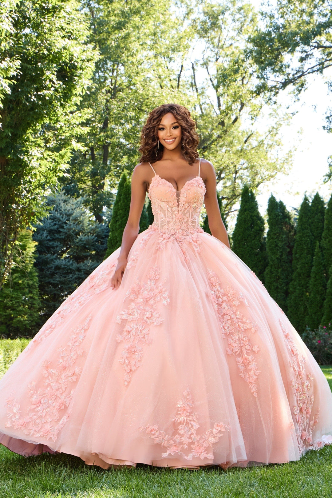 Jovani Q43431 Deep V-Neck Sleeveless Corset Quinceañera Dress