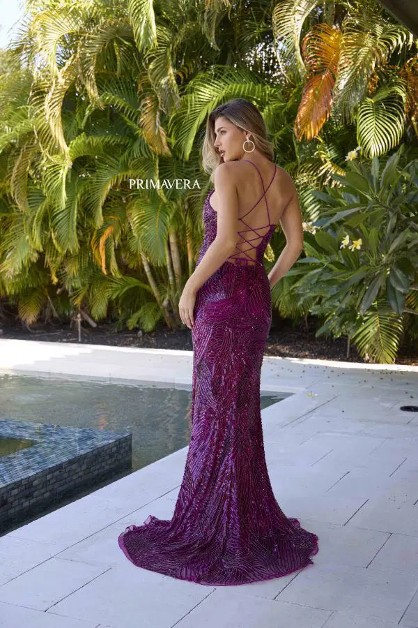 green emerald velvet dress Grape Tulle Prom Dress Beading Long Custom Evening Dress 213111148 - main image 1